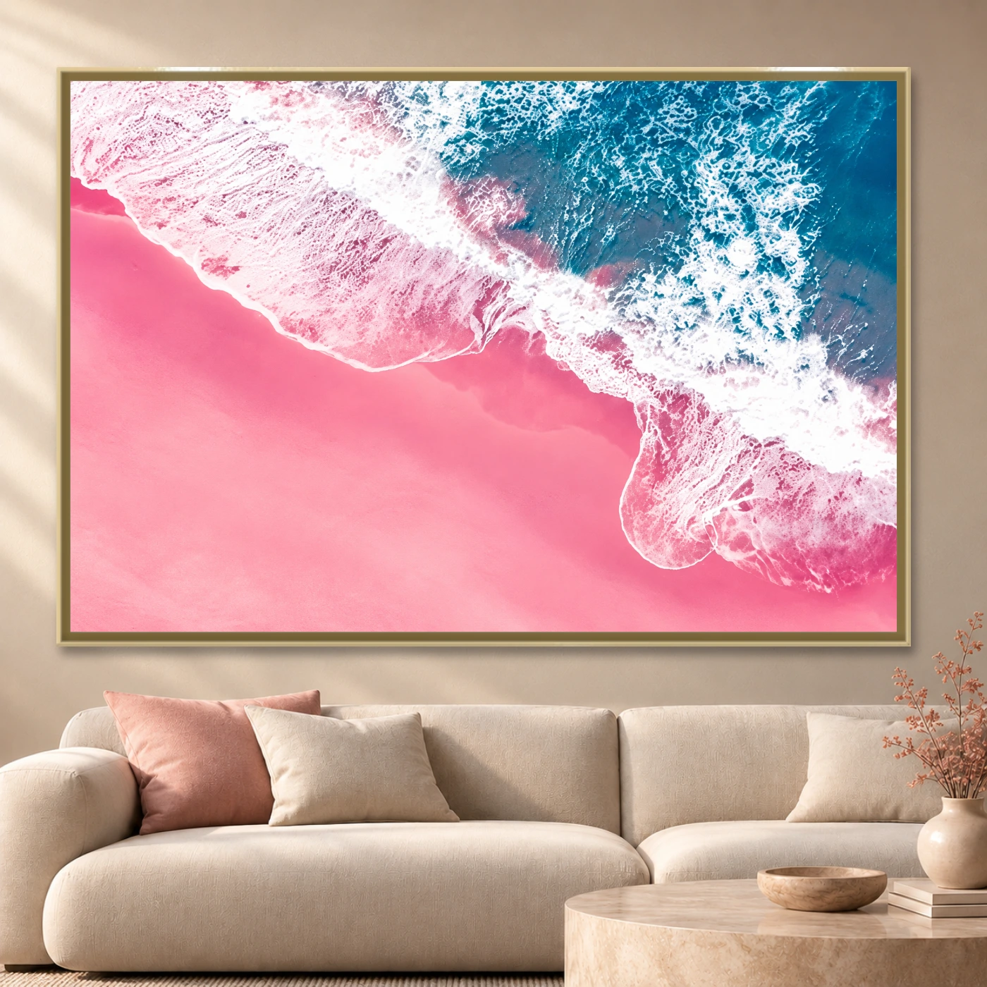 Tableau moderne Sable rose Variation 80029 Mockup Tableau moderne Sable rose Variation 80029 Mockup