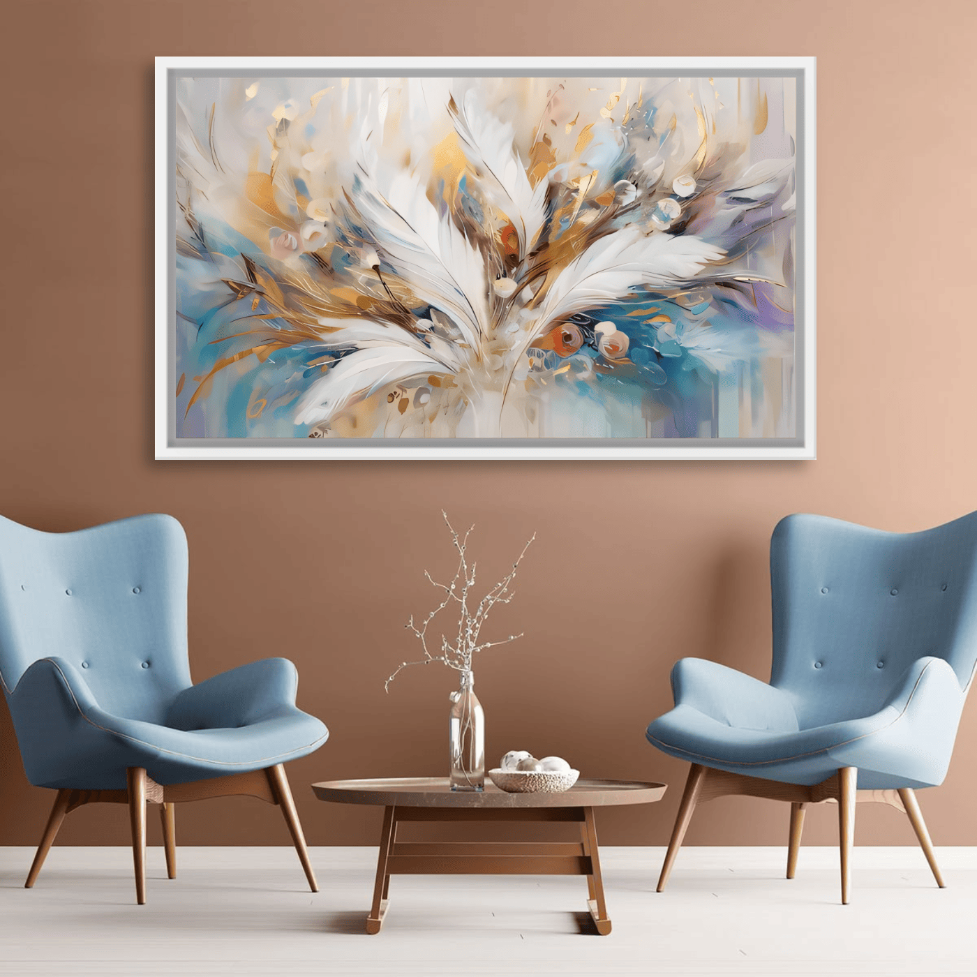 Tableau Nature Art feuilles d’or Variation 117393 Mockup