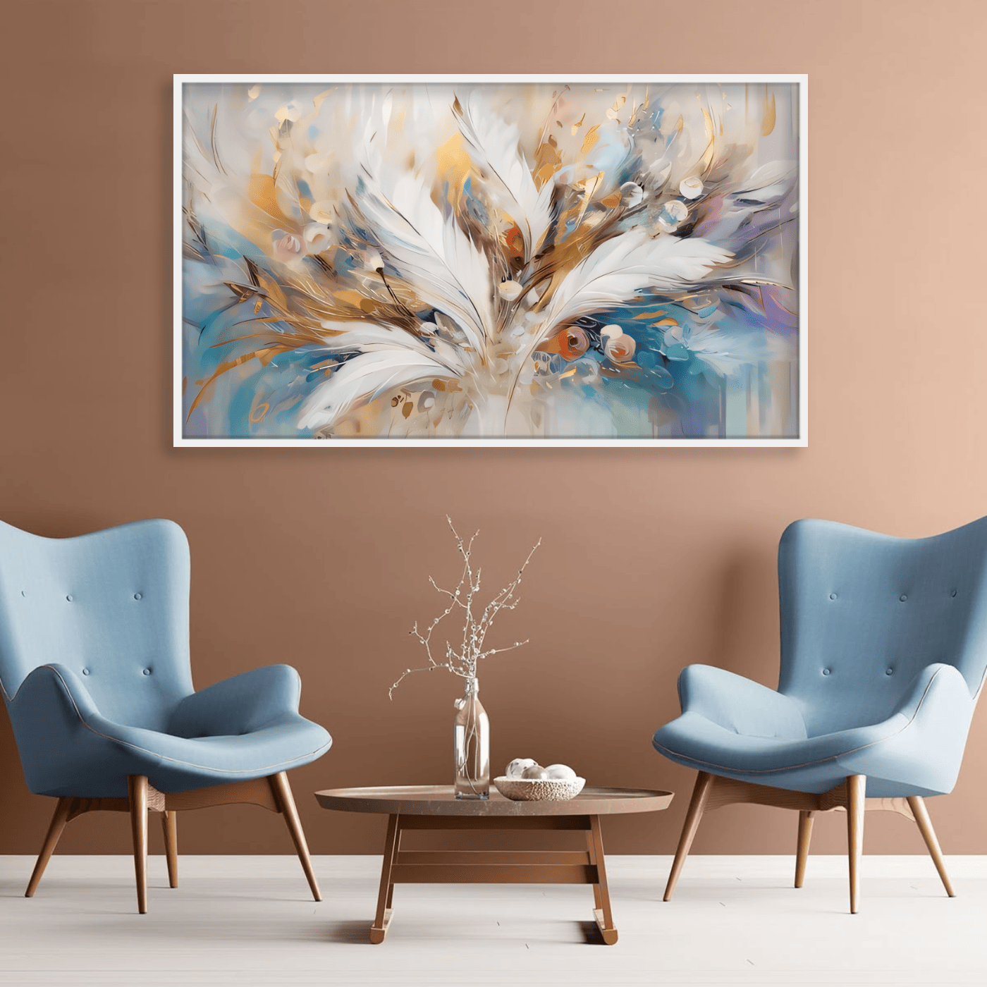 Tableau Nature Art feuilles d’or Variation 120965 Mockup