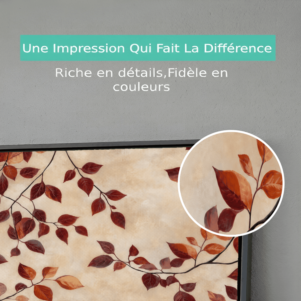 Tableau Nature feuilles d’automne bordeaux Premium View