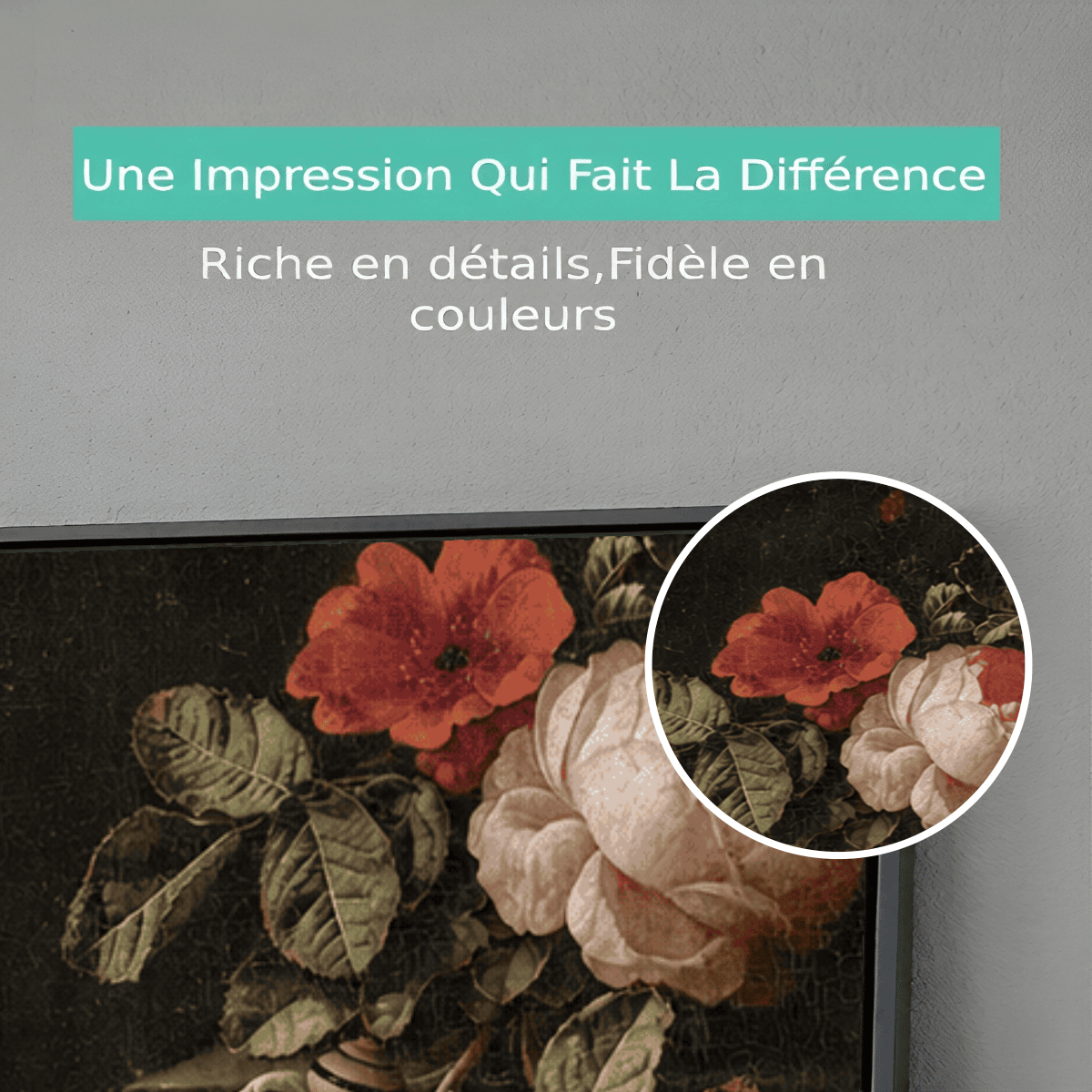 Tableau nature morte florale sombre VF Premium View