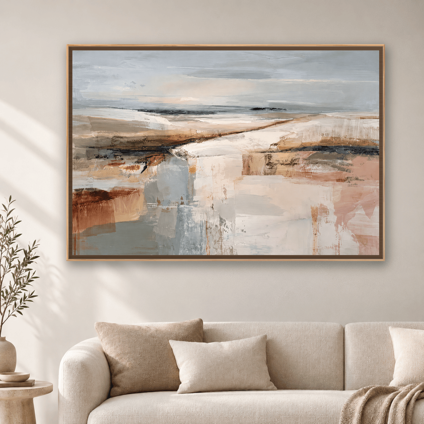 Tableau Paysage abstrait neutre Variation 207870 Mockup