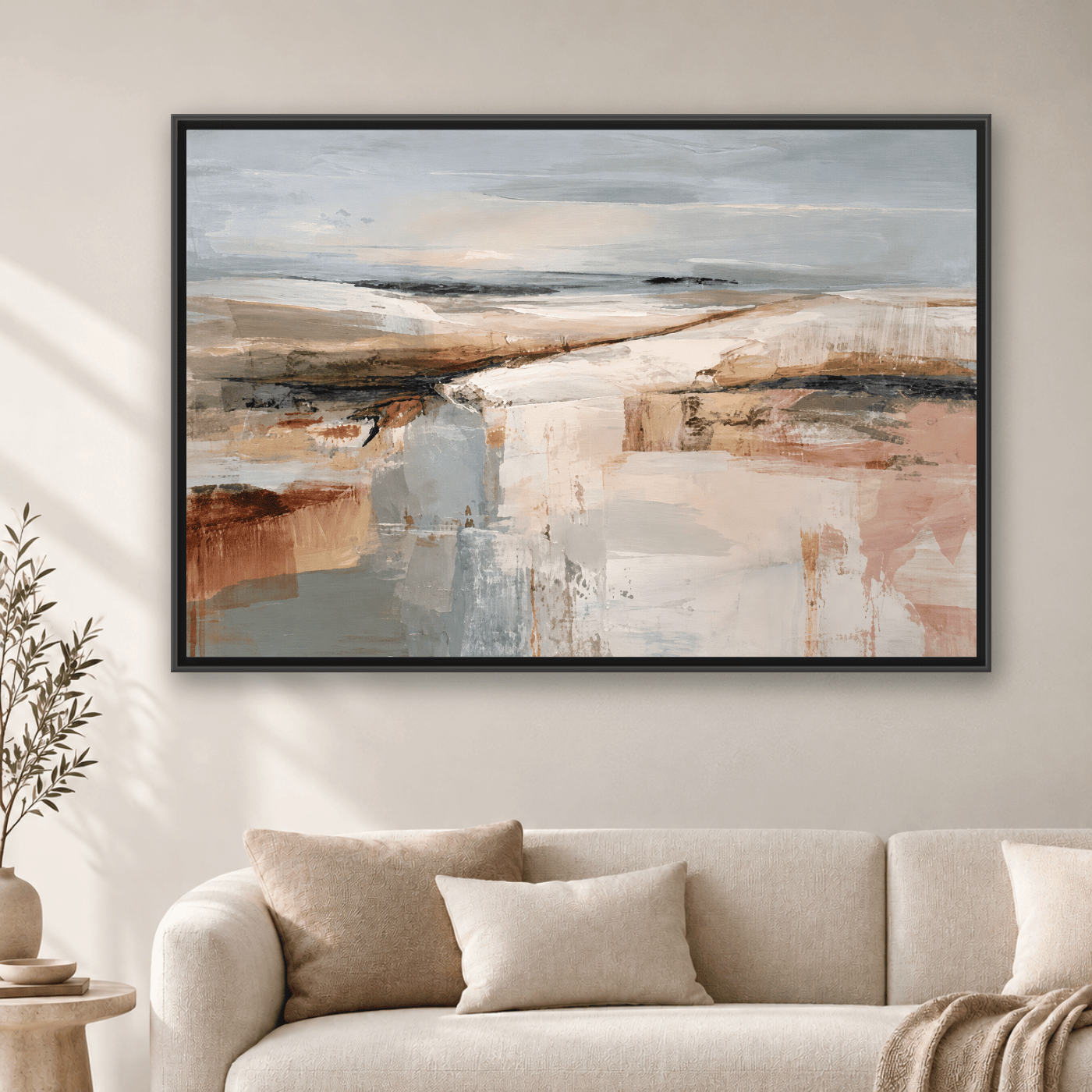Tableau Paysage abstrait neutre Variation 207871 Mockup