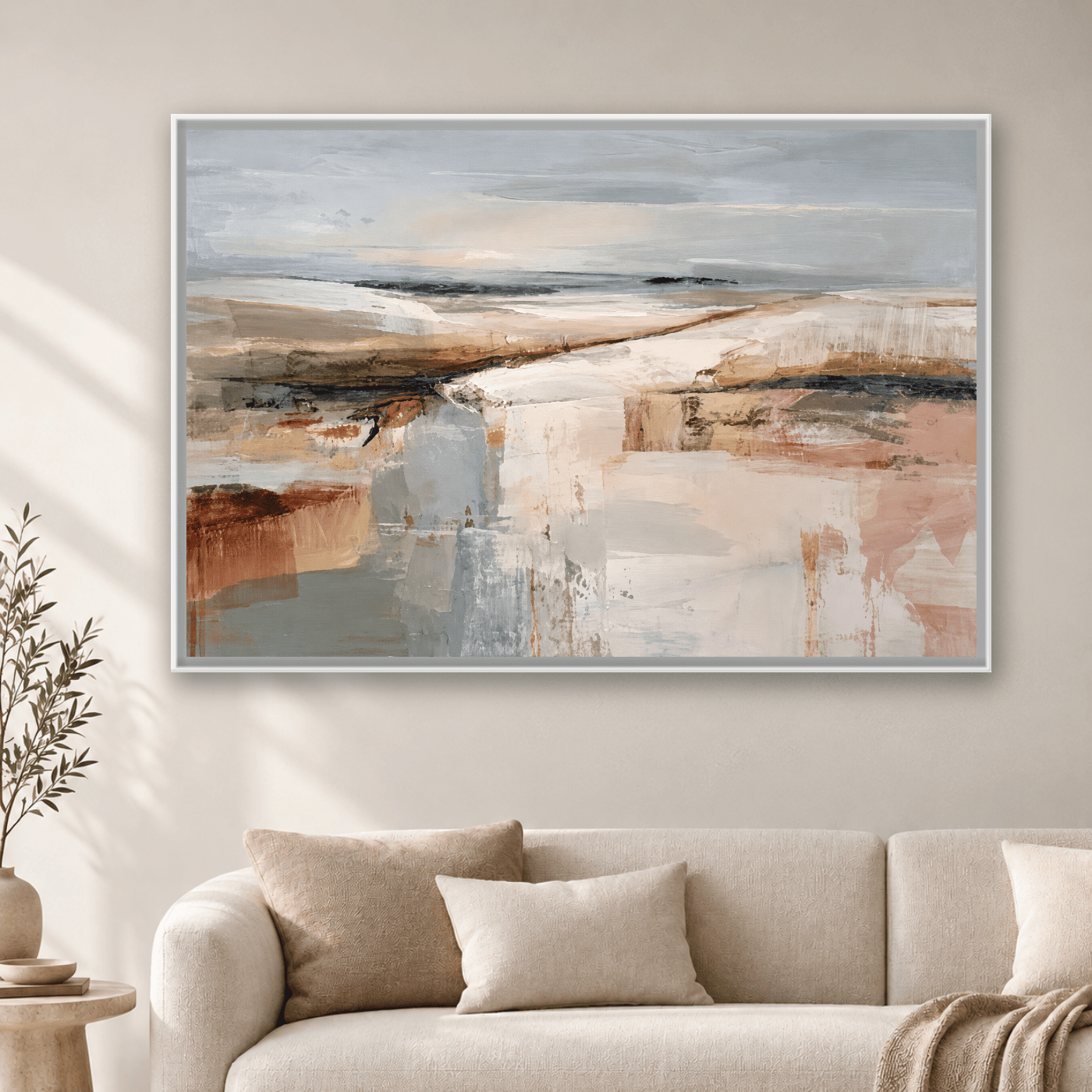 Tableau Paysage abstrait neutre Variation 207872 Mockup