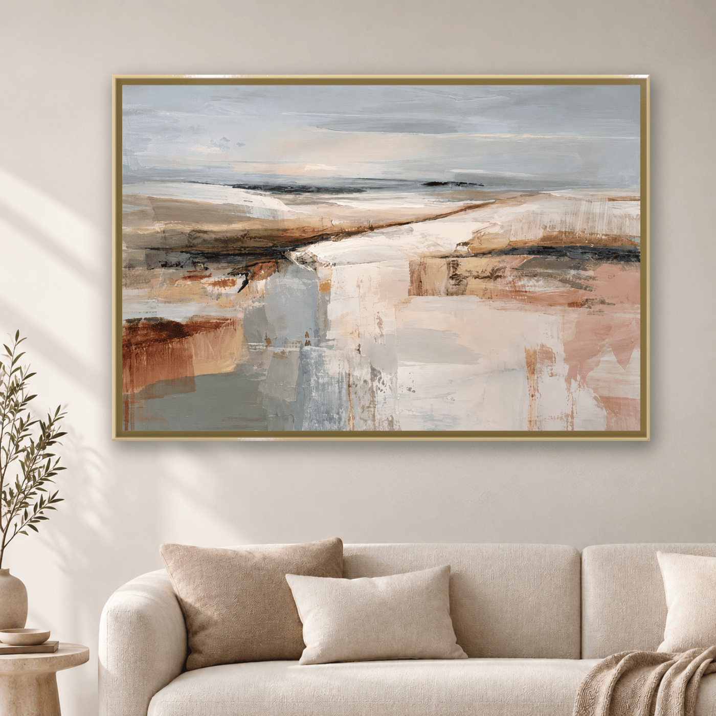 Tableau Paysage abstrait neutre Variation 207873 Mockup