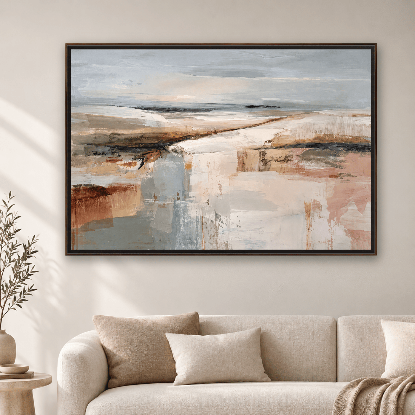 Tableau Paysage abstrait neutre Variation 213444 Mockup