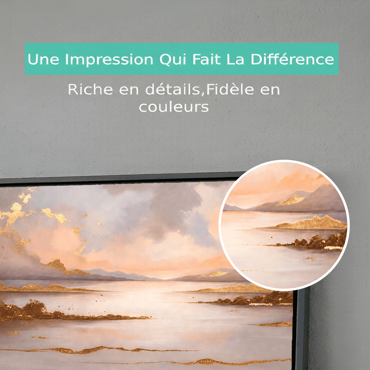 Tableau Paysage marin abstrait Or Premium View