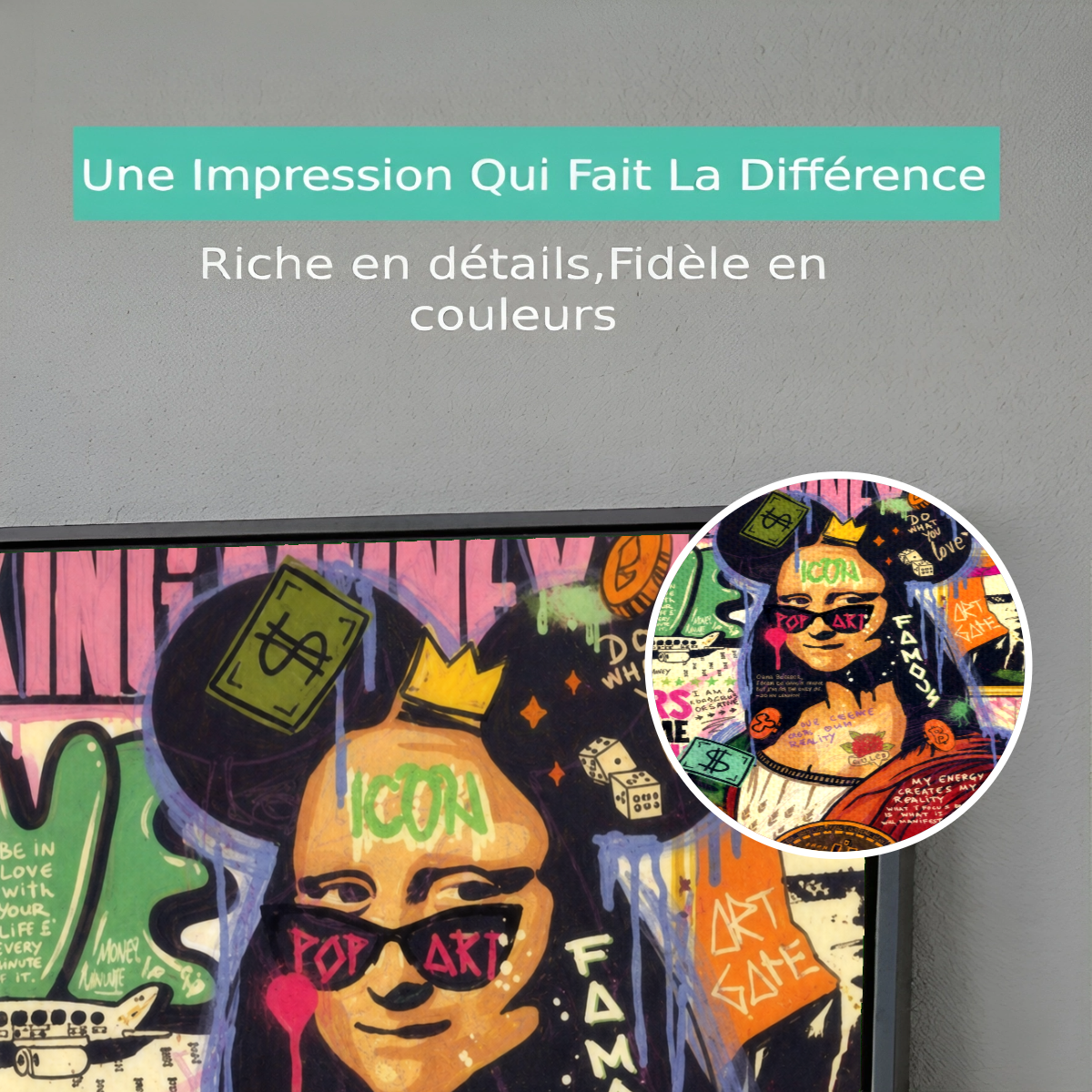 Tableau pop art Monalisa VF Premium View