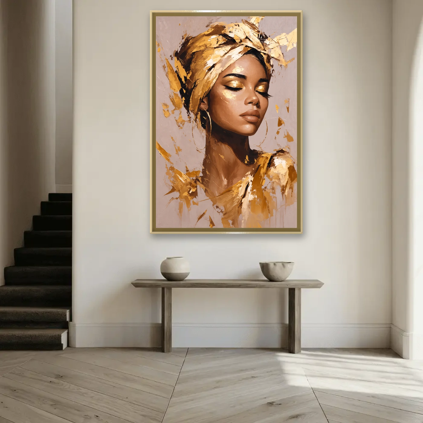 Tableau Portrait au foulard Mockup Tableau Portrait au foulard Mockup