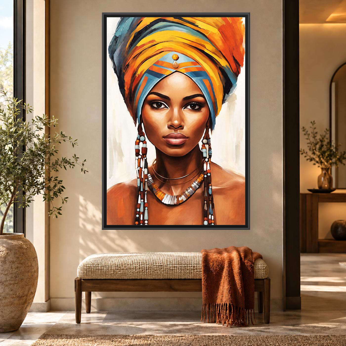 Tableau Portrait Femme Africaine Variation 136777 Mockup