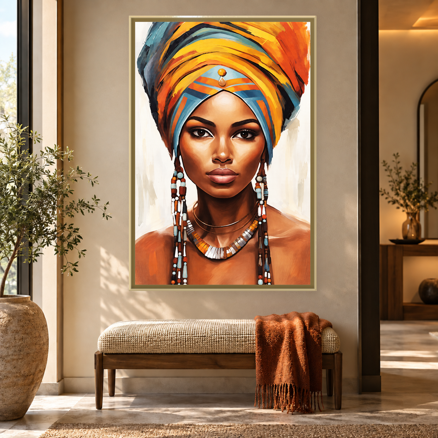 Tableau Portrait Femme Africaine Variation 137494 Mockup