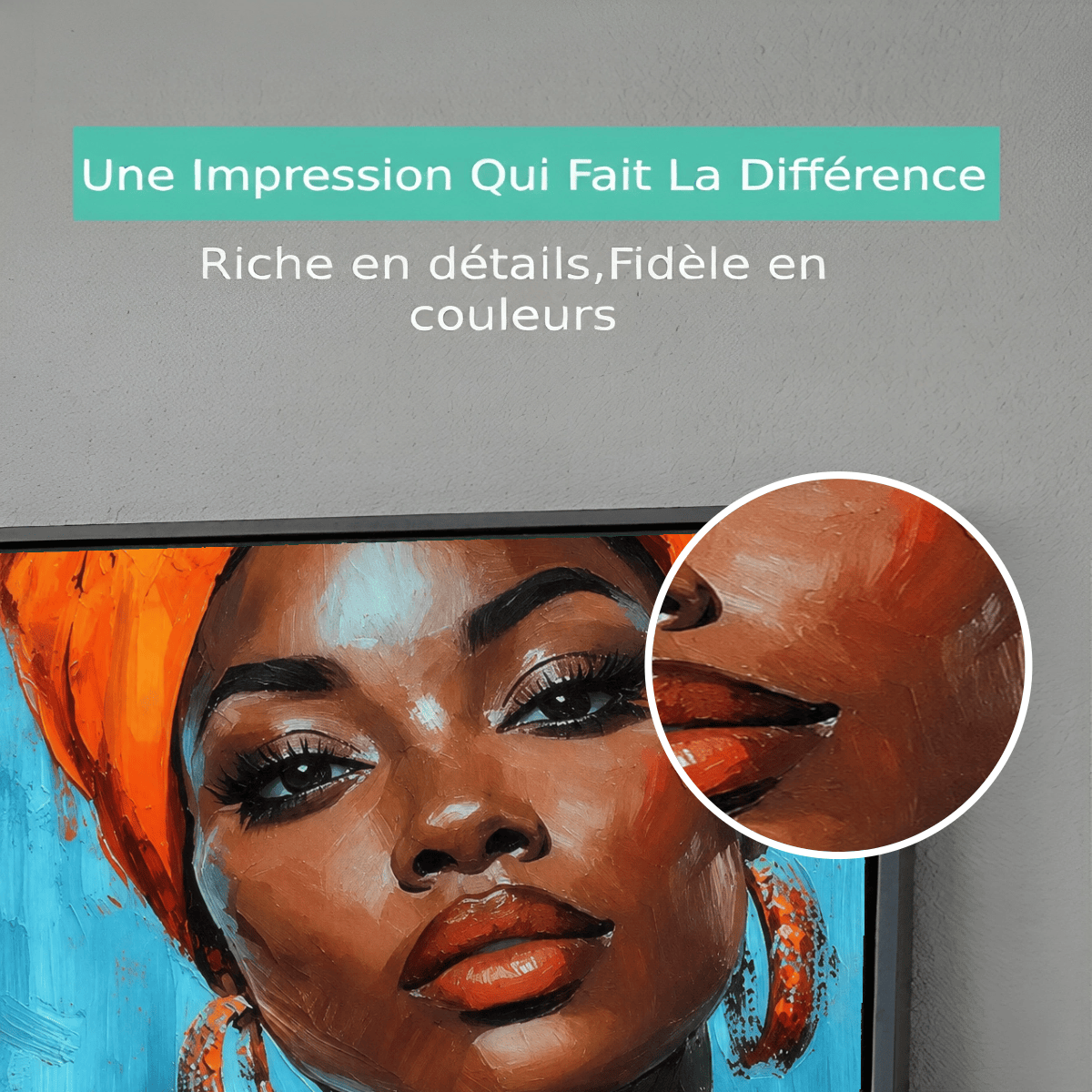 Tableau Portrait Femme Noir Premium View