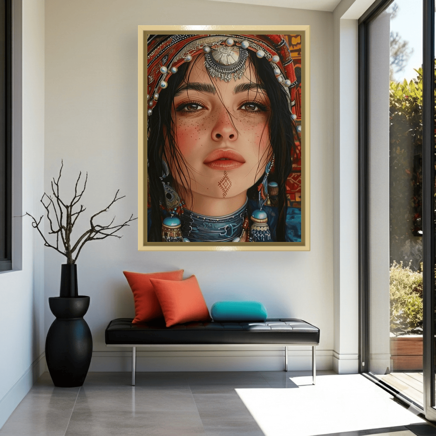 Tableau Portrait Femme Tamazight Variation 134057 Mockup