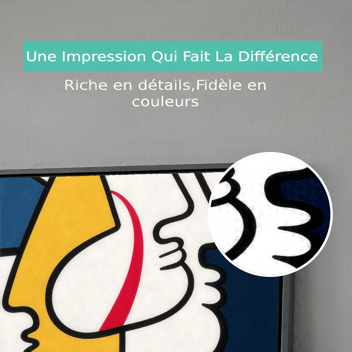 Tableau Portrait Visages Entrelacés Premium View
