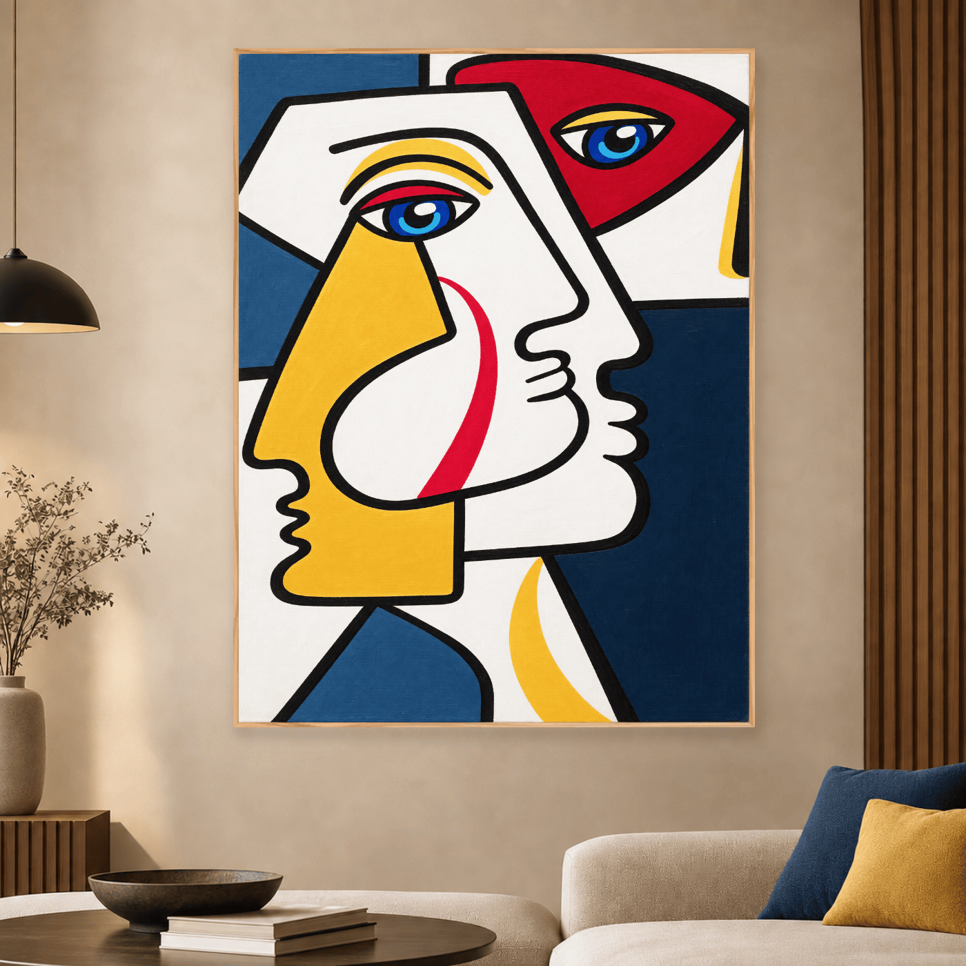Tableau Portrait Visages Entrelacés Variation 128872 Mockup