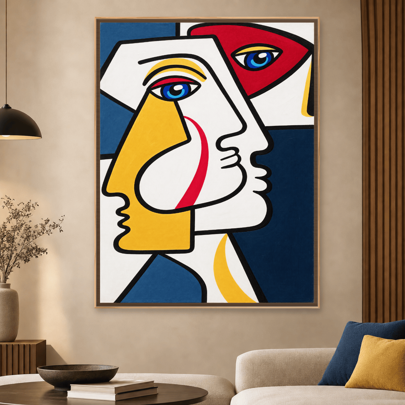 Tableau Portrait Visages Entrelacés Variation 132957 Mockup
