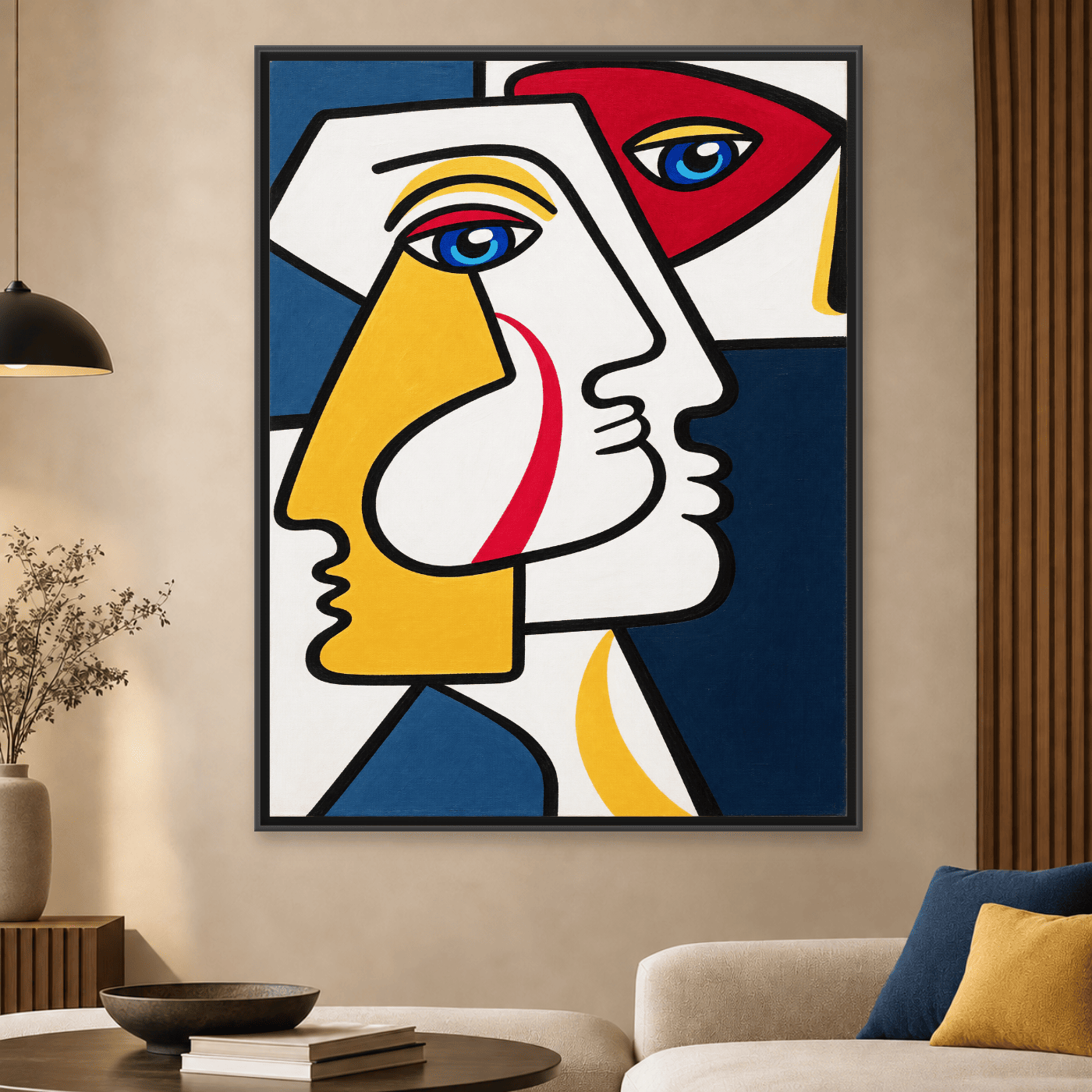 Tableau Portrait Visages Entrelacés Variation 133269 Mockup