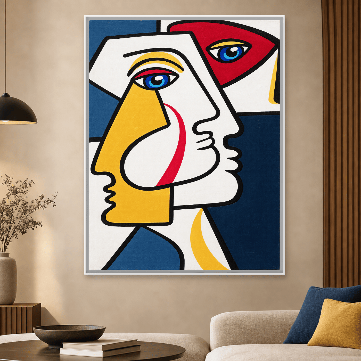Tableau Portrait Visages Entrelacés Variation 133581 Mockup