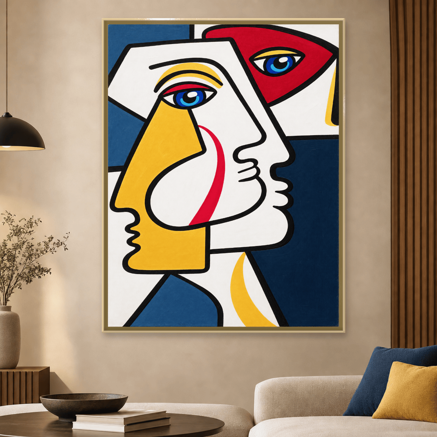 Tableau Portrait Visages Entrelacés Variation 133839 Mockup