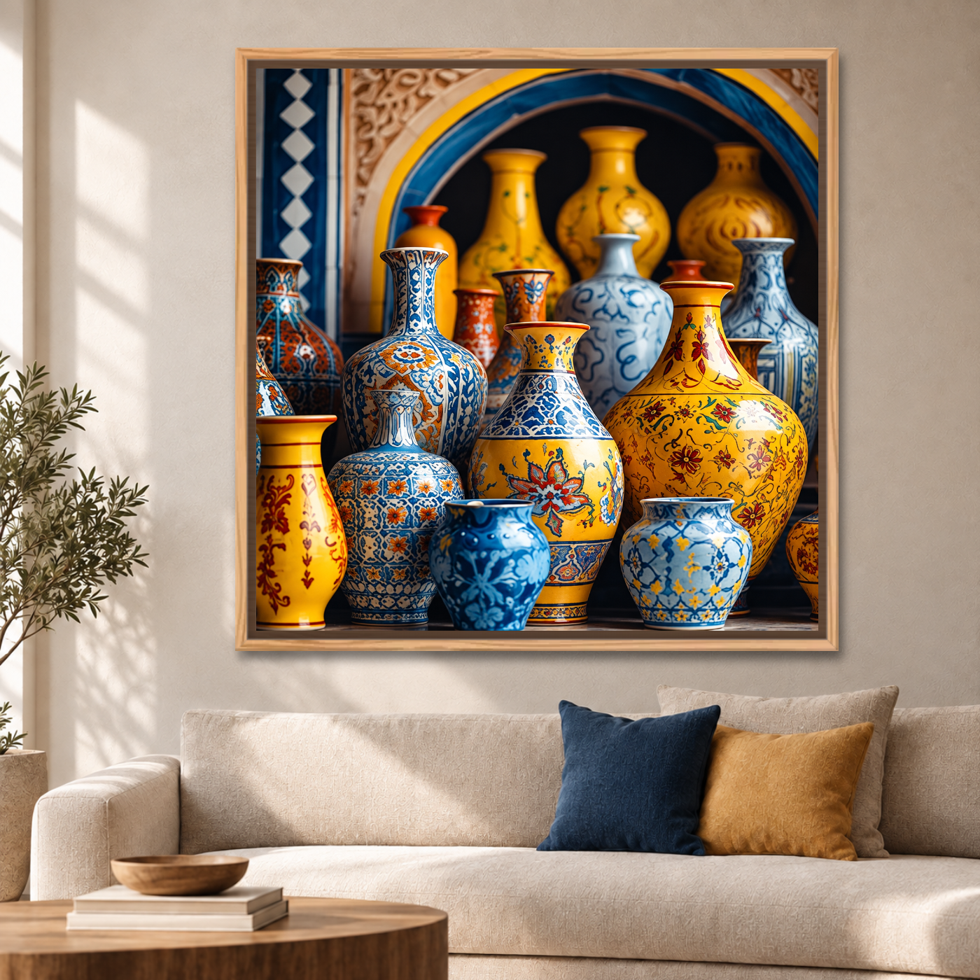 Tableau vase en poterie marocaine Variation 212632 Mockup