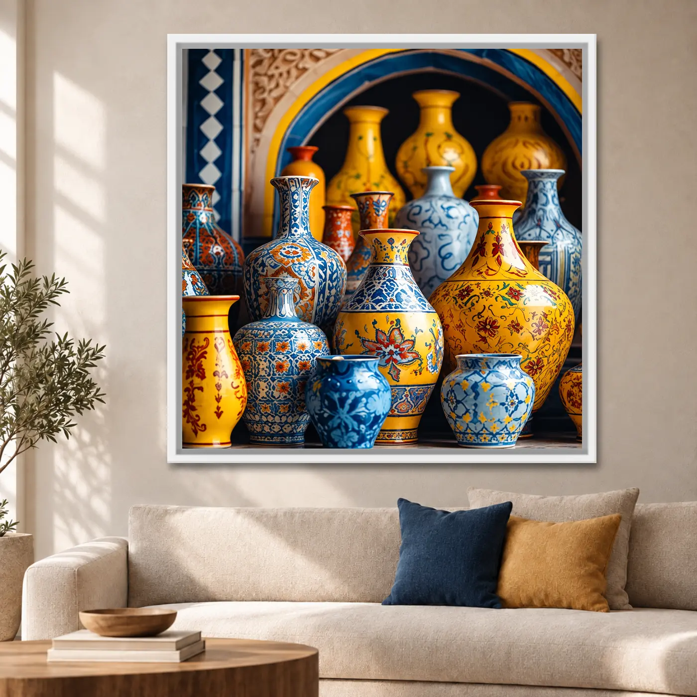 Tableau vase en poterie marocaine Variation 212634 Mockup