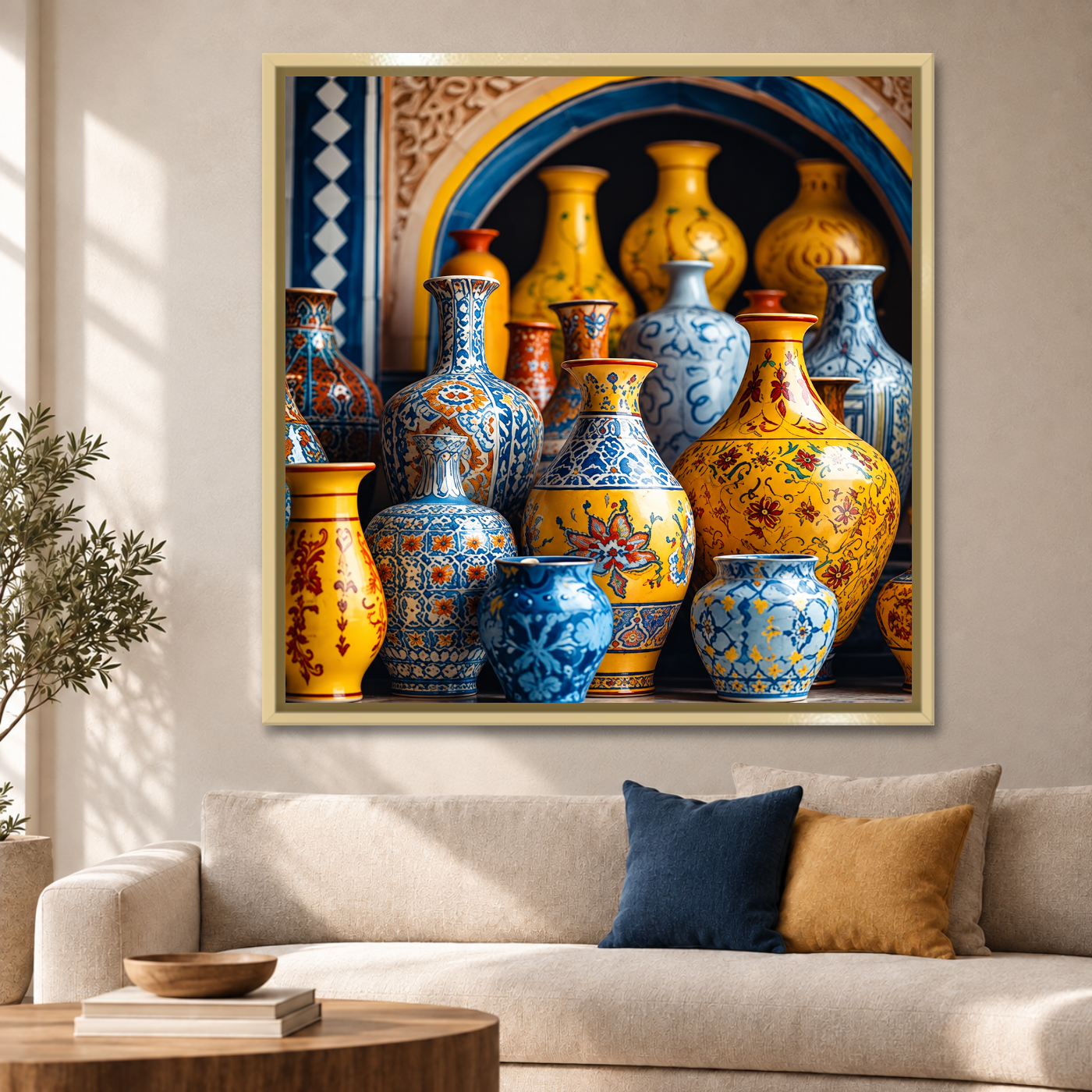 Tableau vase en poterie marocaine Variation 212635 Mockup