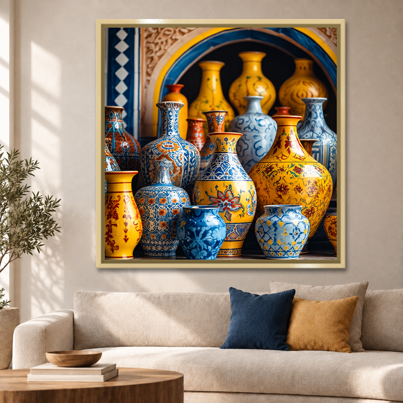 Tableau vase en poterie marocaine Variation 212635 Mockup