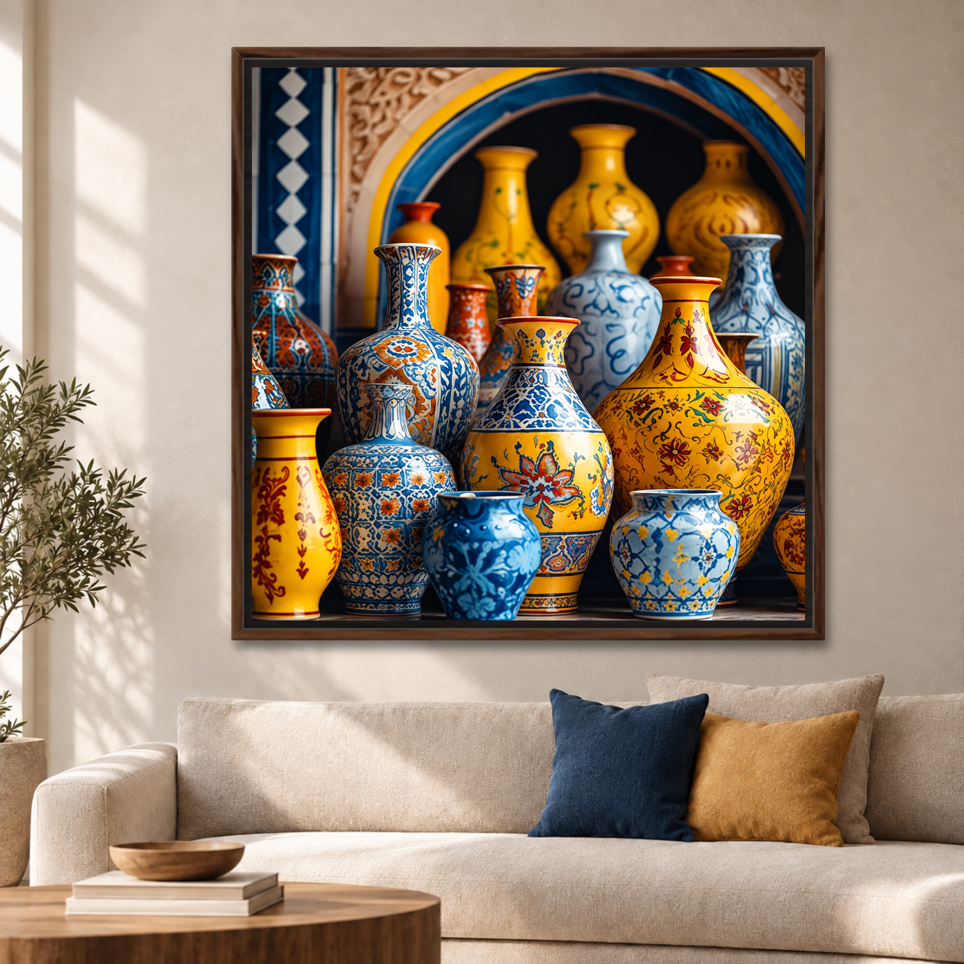 Tableau vase en poterie marocaine Variation 214561 Mockup