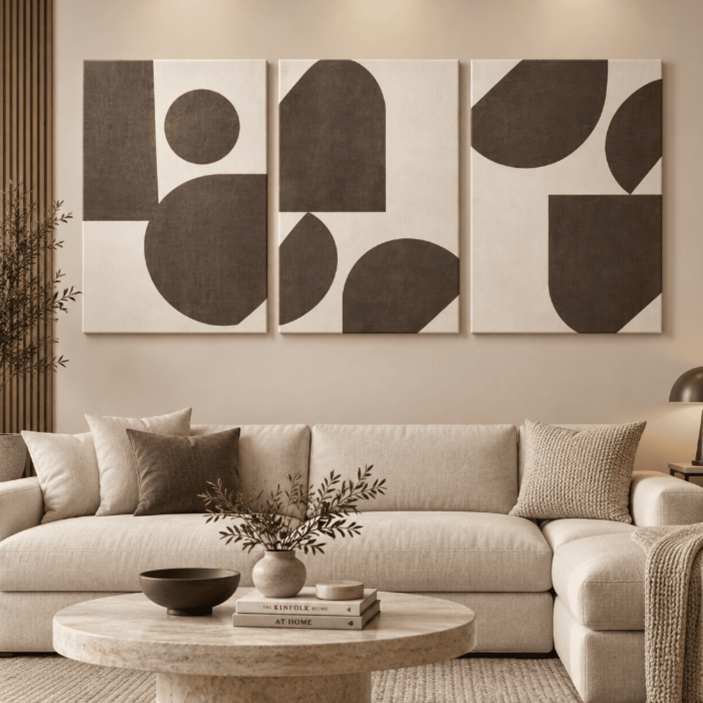 Tryptique Abstrait Géométrique Bauhaus VF Variation 235104 Mockup